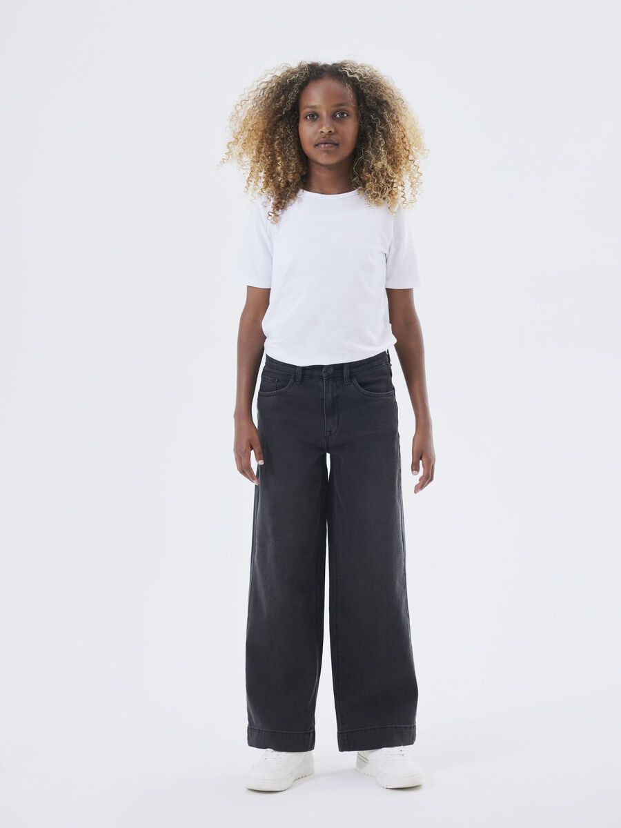 Jeans Wide Kids Girls Black