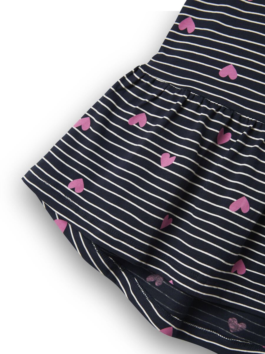 Kleid Mini Girls blau mit Herzen
