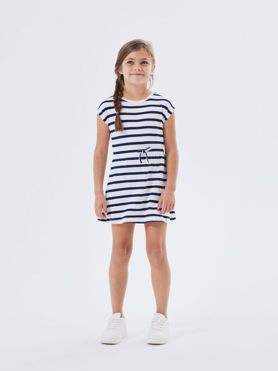 Kleid Kids Girls Streifen weiß-blau