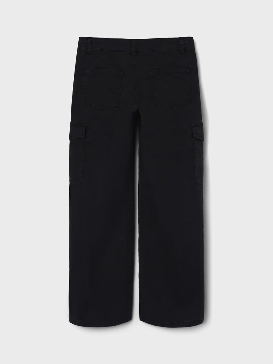 Kids Girls Wide Pant Cargo black