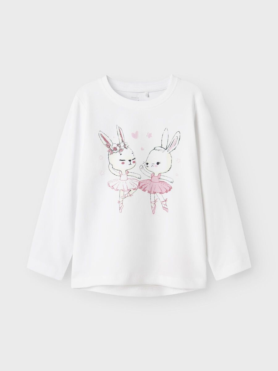 Longsleeve Mini Girls weiß Tanzhasen