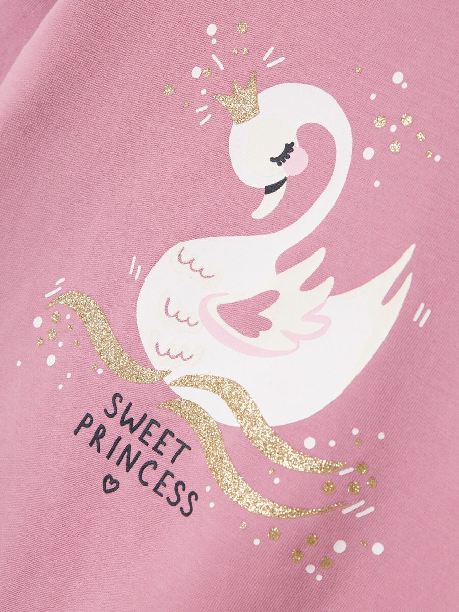 Longsleeve Mini Girls rosa Schwan