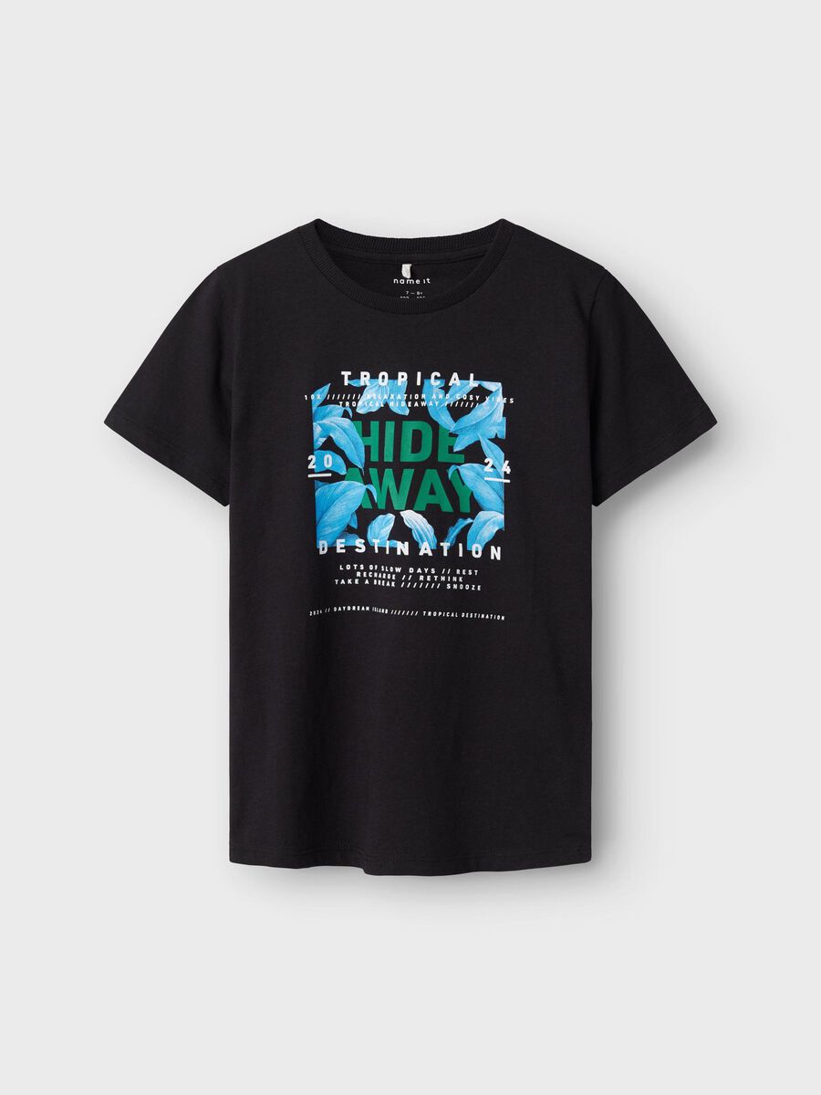 T-Shirt Black Tropical Kids Boys