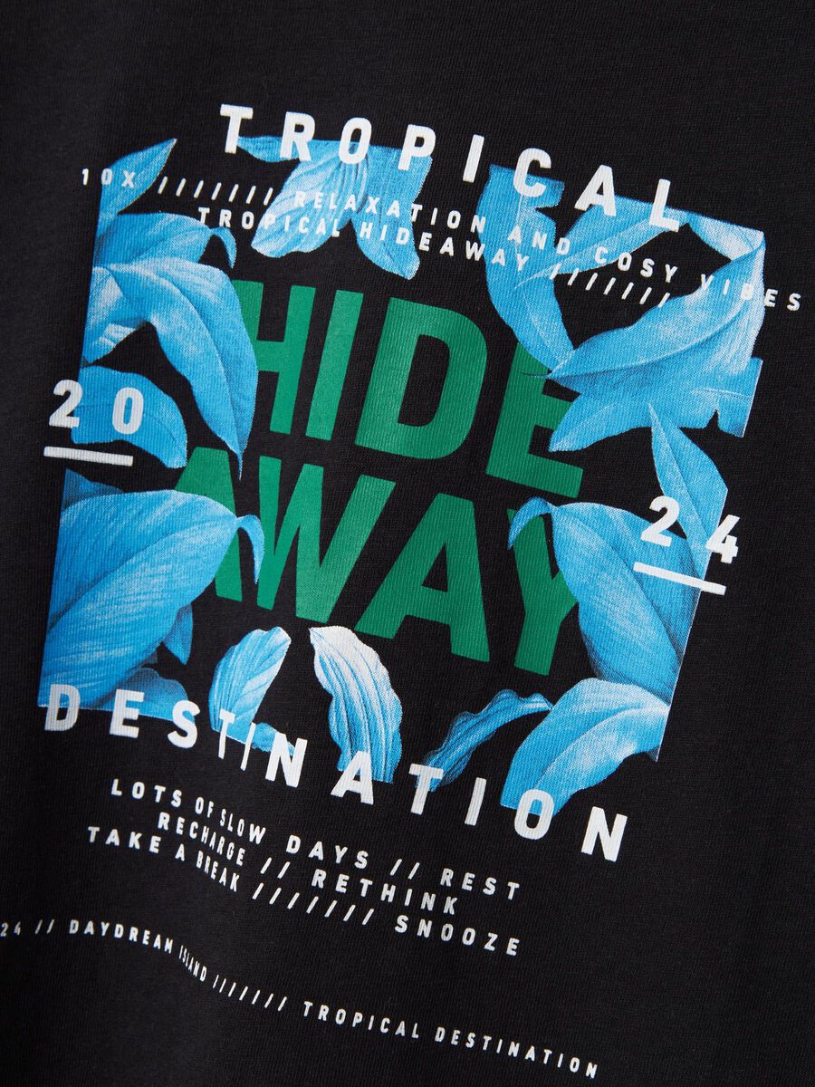 T-Shirt Black Tropical Kids Boys