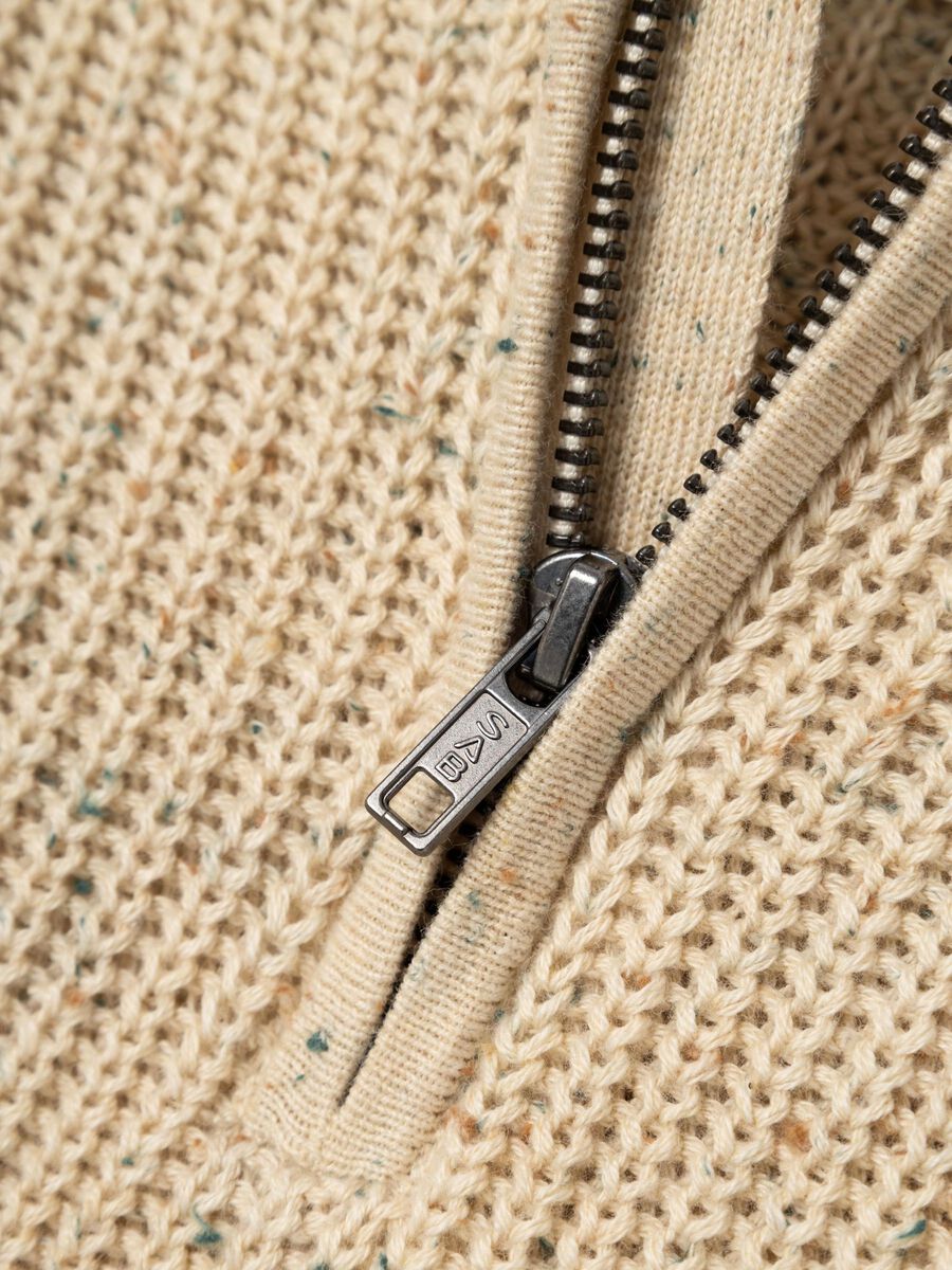 Strickpullover Mini Boys beige Reißverschluß