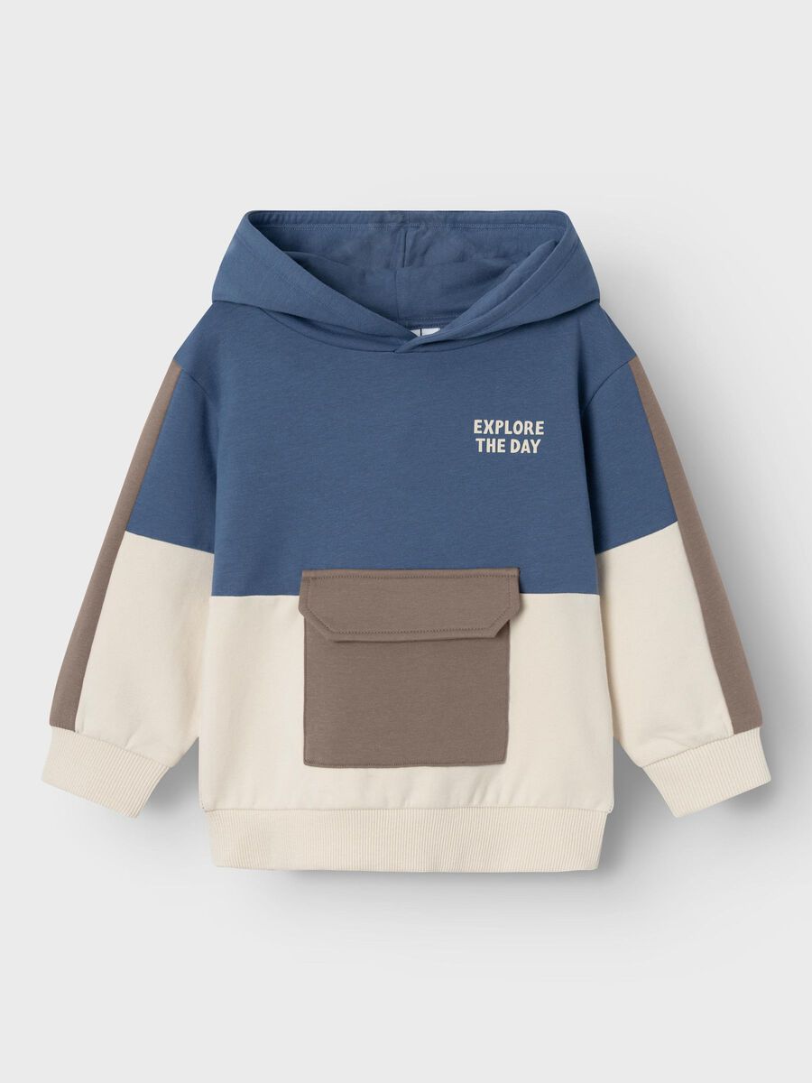 Hoodie Mini Boys beige-braun-blau