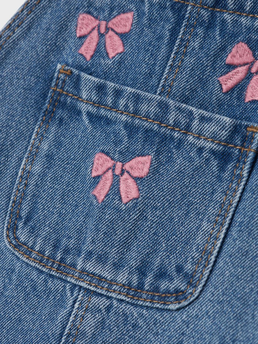 Latzkleid Jeans Mini Girls Schleifen