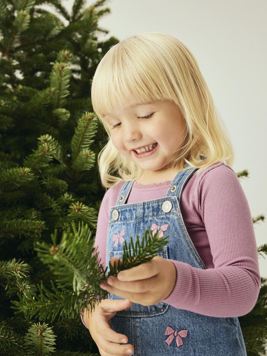 Latzkleid Jeans Mini Girls Schleifen