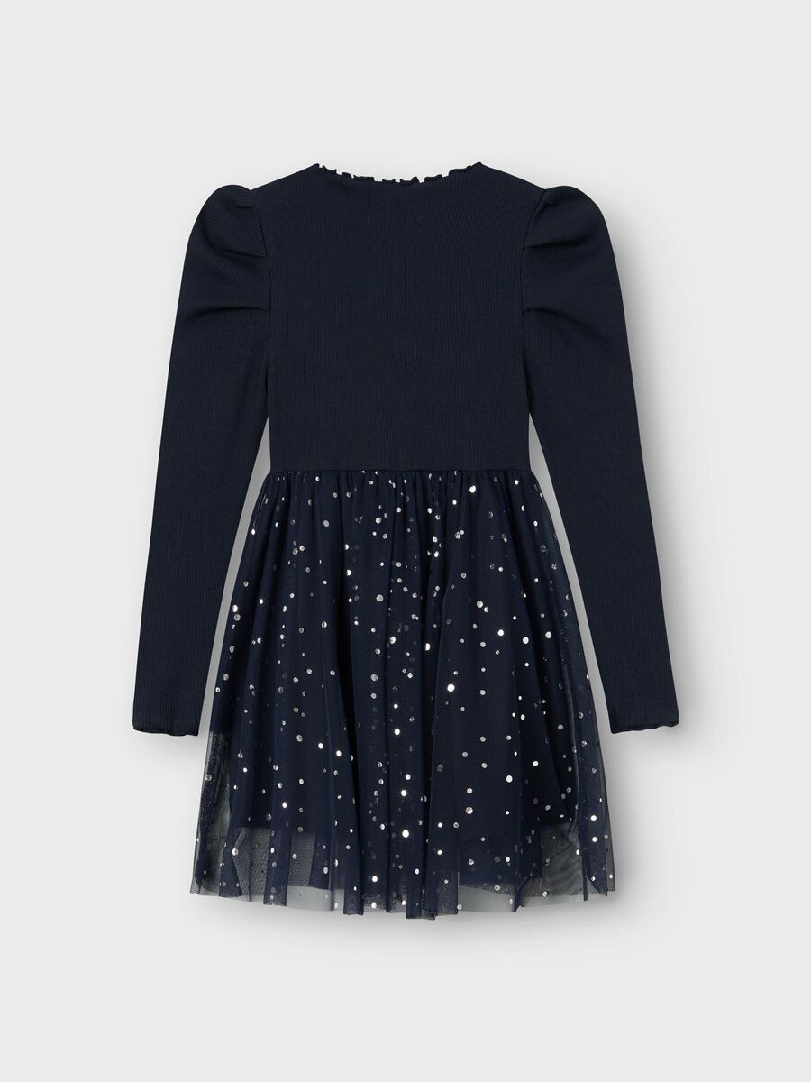 Festkleid Mini Girls blau mit Tüll