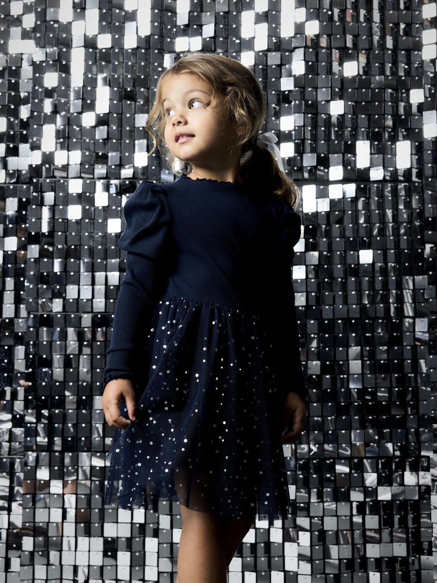 Festkleid Mini Girls blau mit Tüll