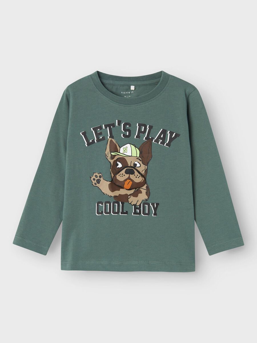 Longsleeve Mini Boys grün Robbin Hund