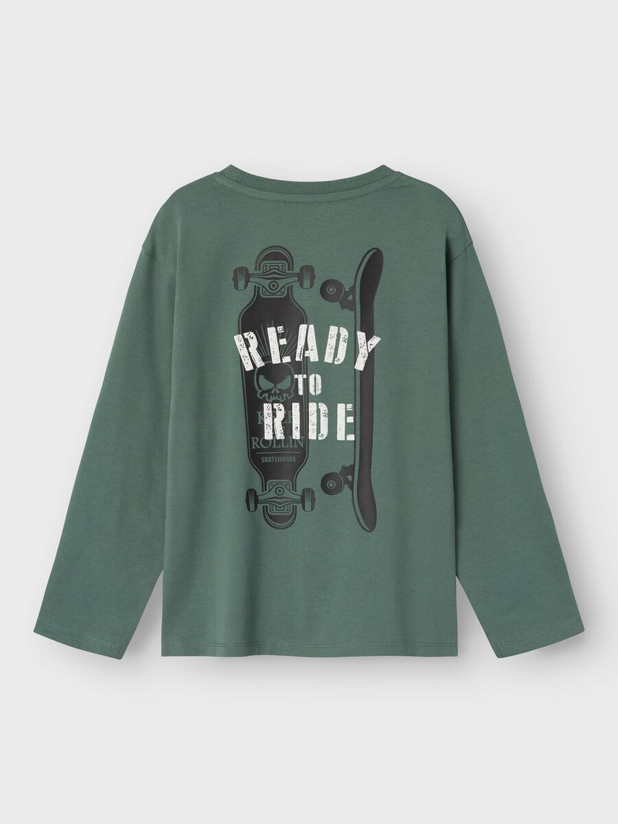 Longsleeve Kids Boys grün Skateboard