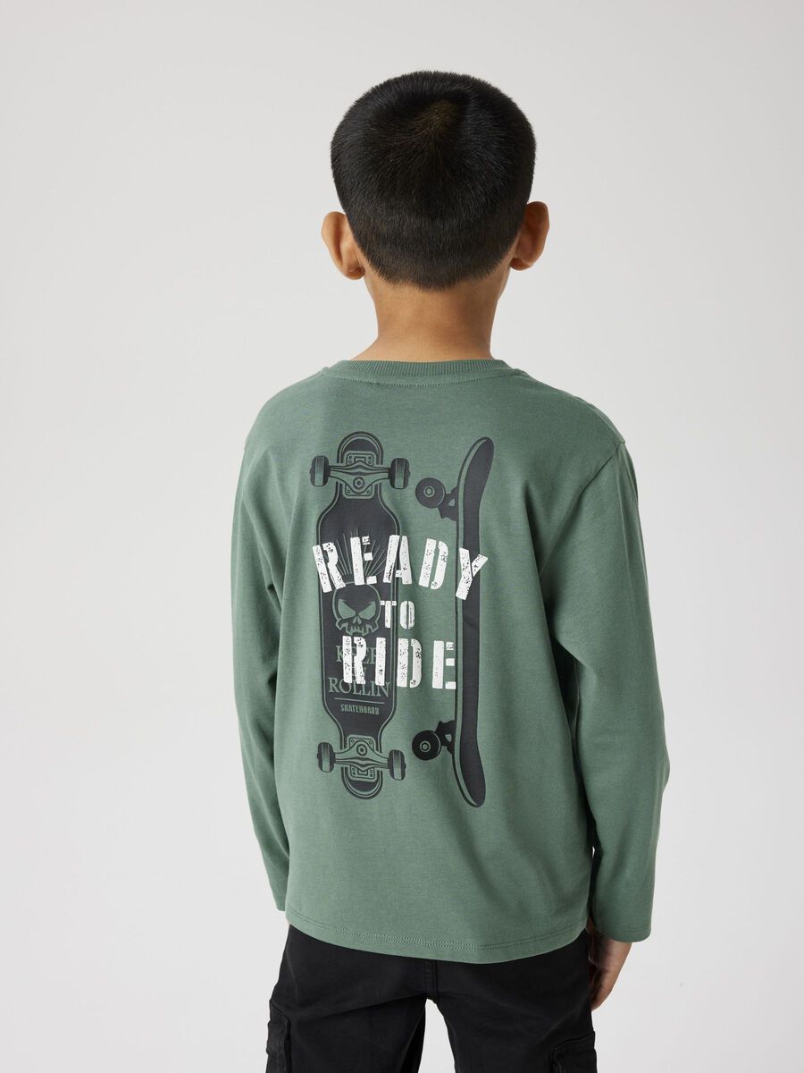 Longsleeve Kids Boys grün Skateboard