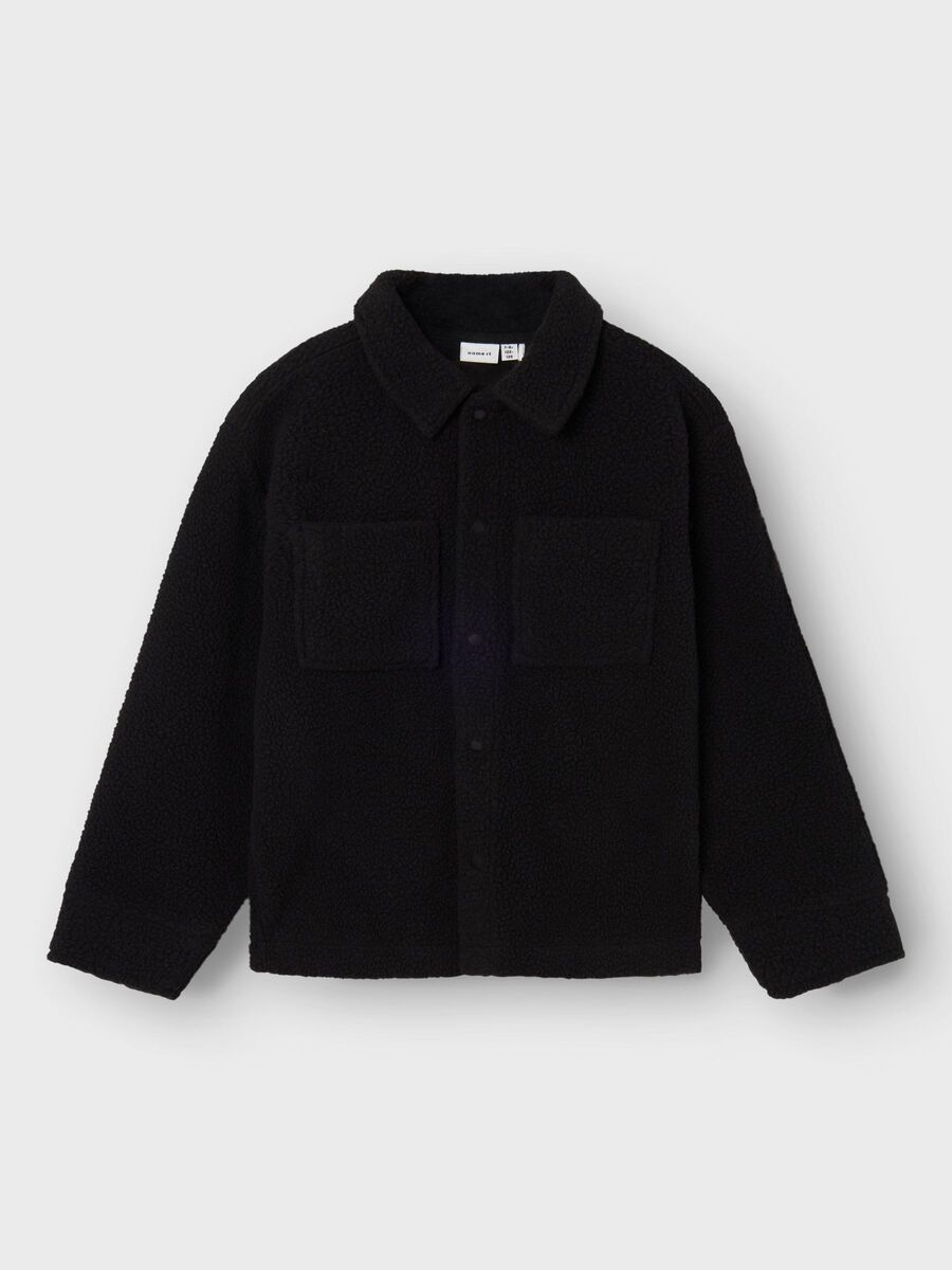 Teddy-Fleecejacke Kids Boys schwarz
