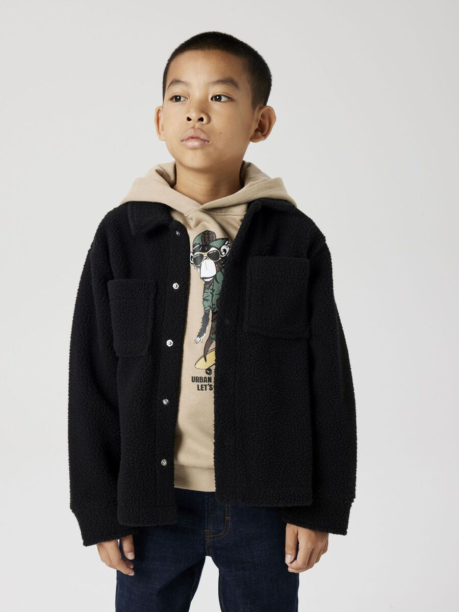 Teddy-Fleecejacke Kids Boys schwarz