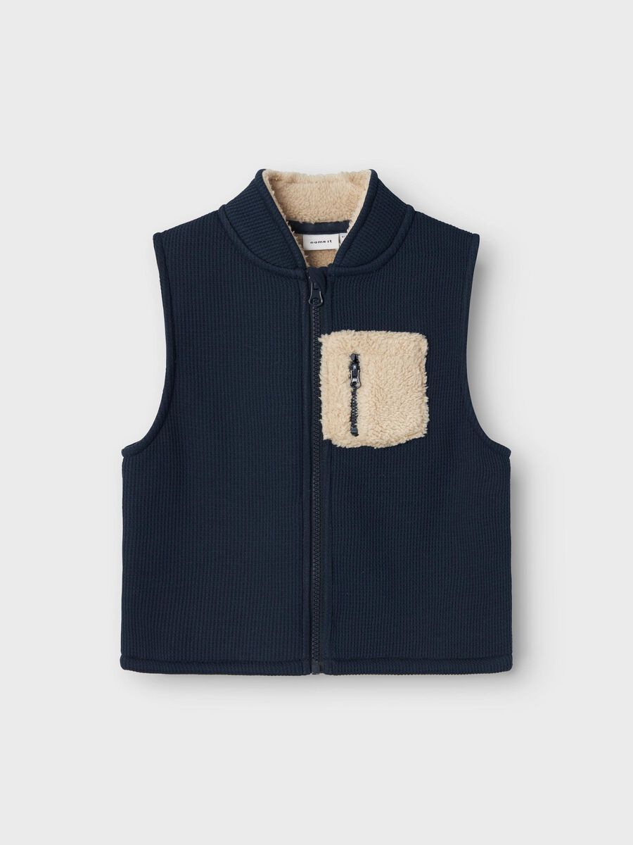 Weste Mini Boys blau mit Teddyfutter
