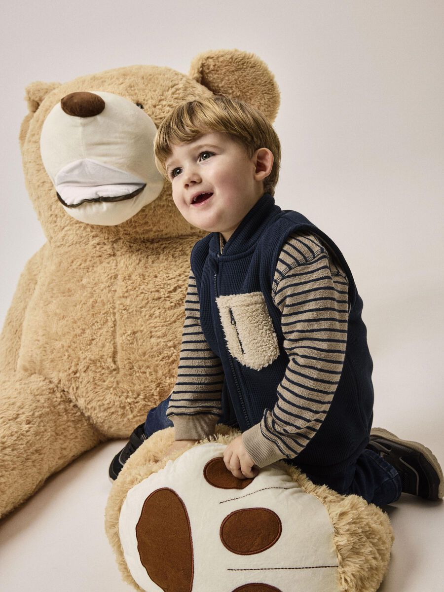 Weste Mini Boys blau mit Teddyfutter