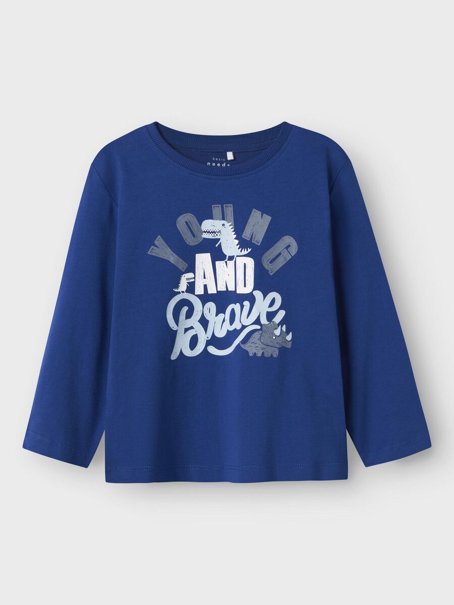 Langarmshirt Mini Boys blau Dino