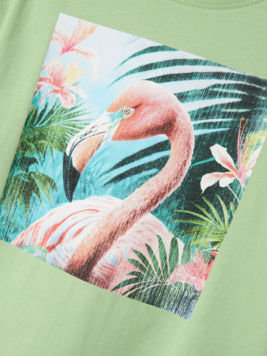 T-Shirt Kids Girls grün Flamingo
