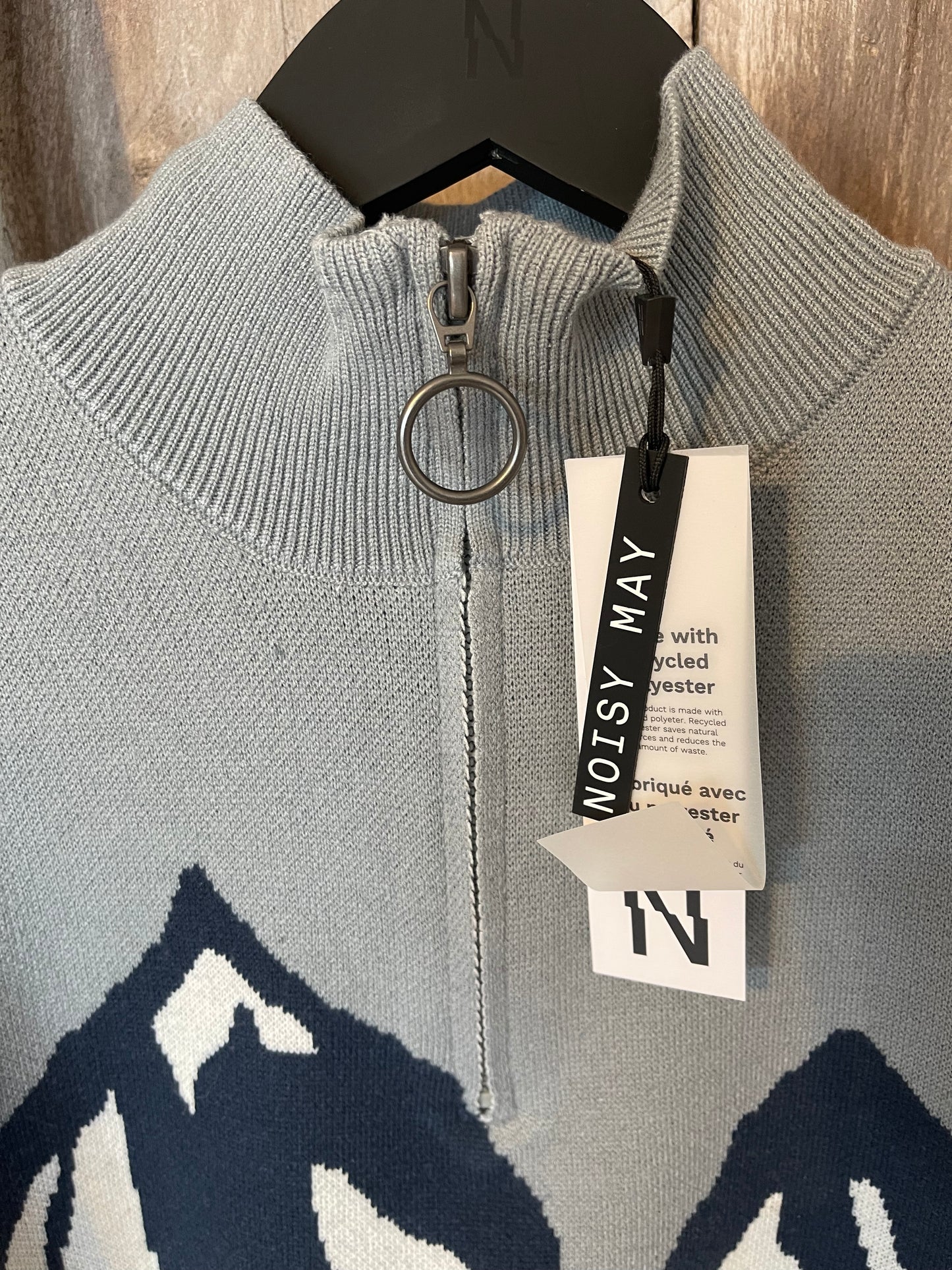 Strickpullover grau mit Bergmotiv Woman