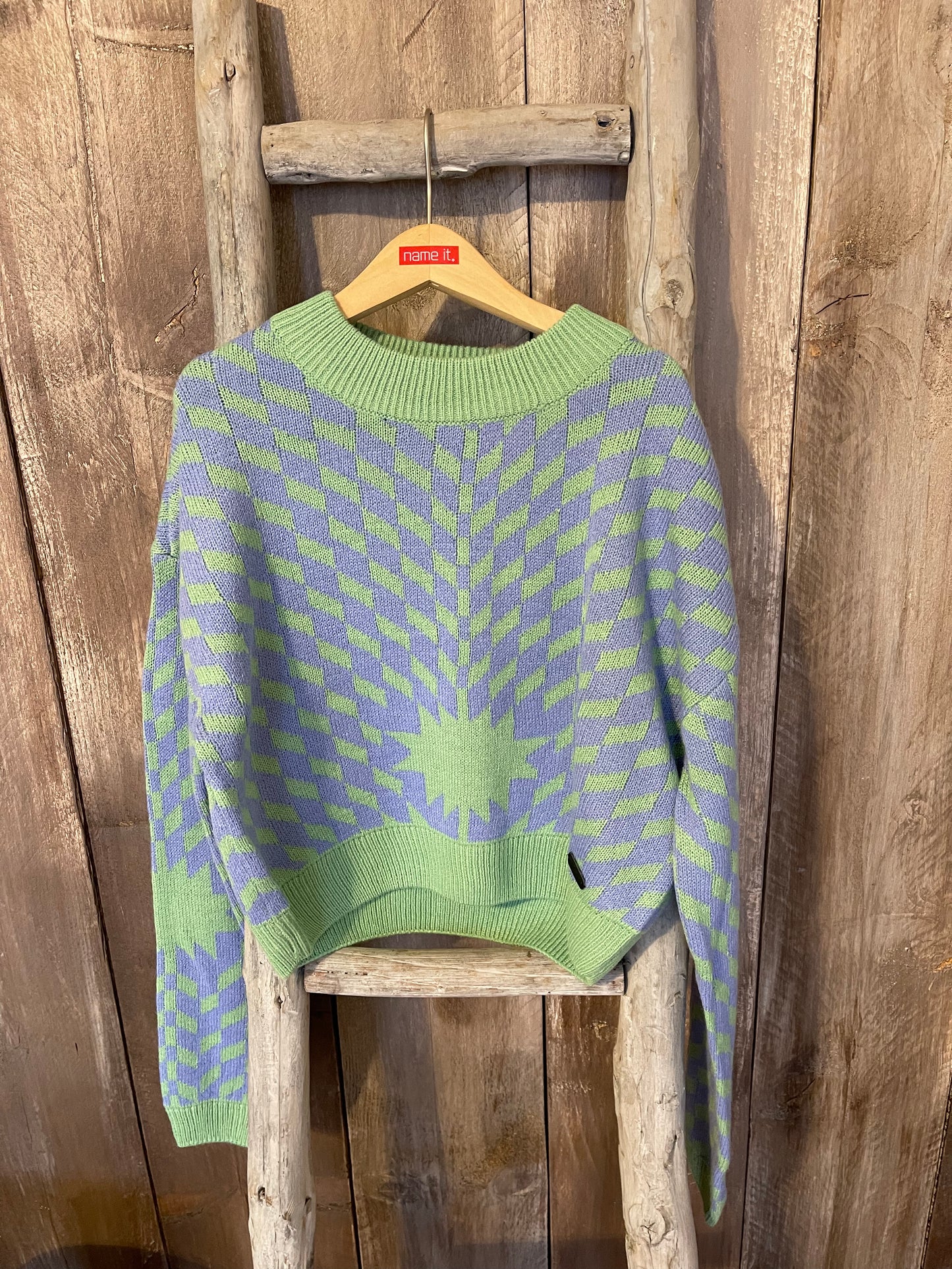 Strickpullover grün-lila Woman