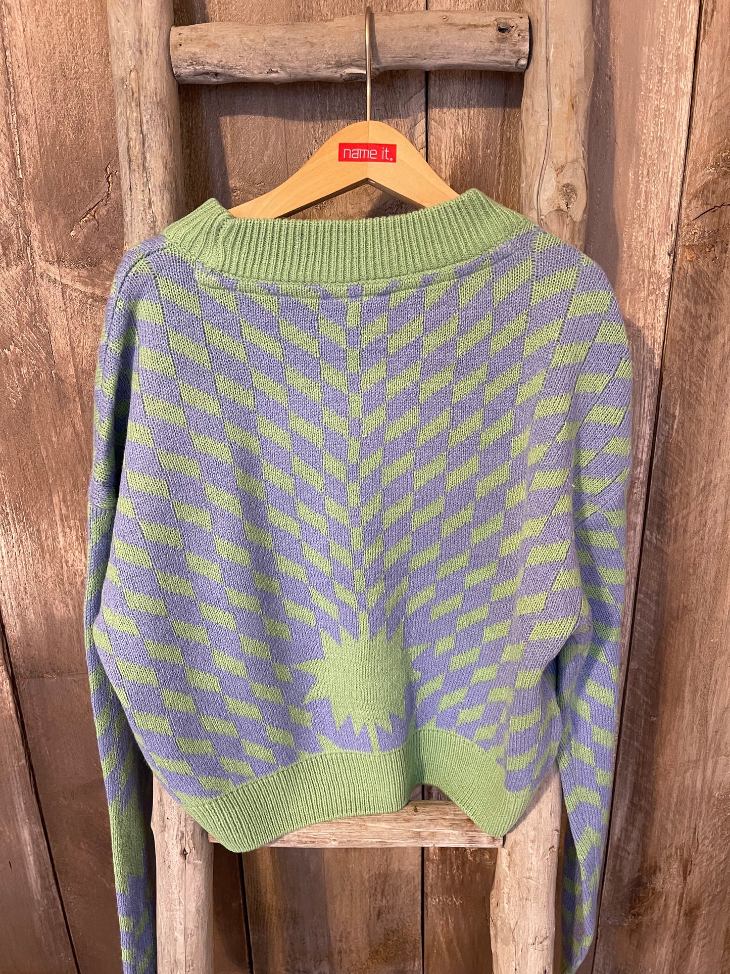 Strickpullover grün-lila Woman