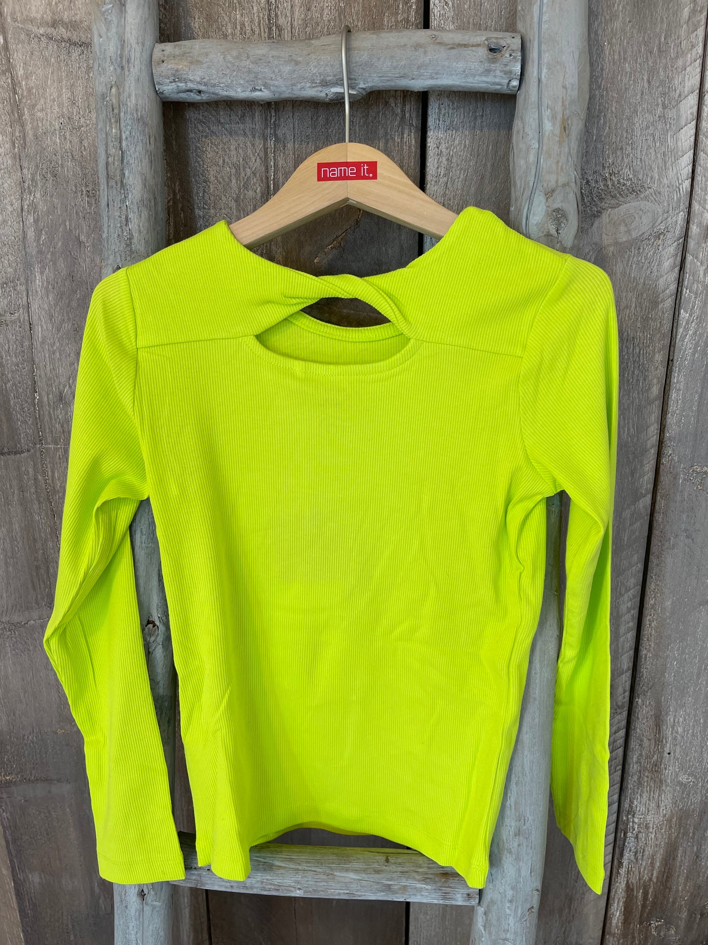 Langarmshirt Kids Girls Knoten neongelb