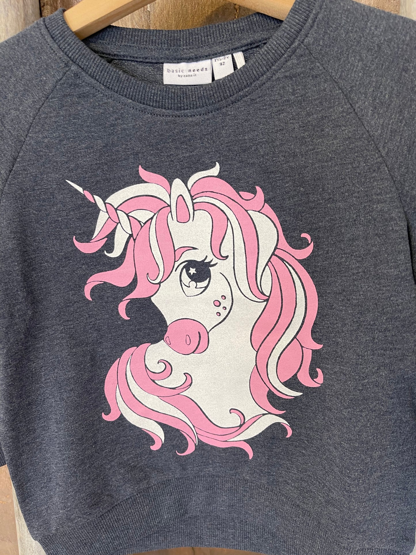 Sweatshirt Mini Girls blau Einhorn