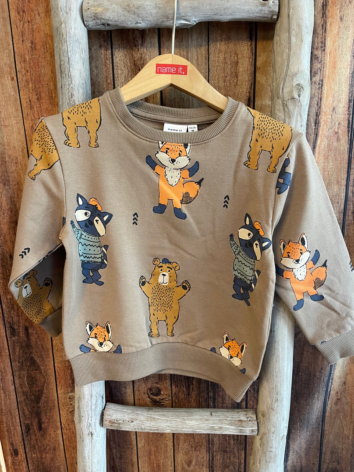 Sweatshirt Waldtiere braun Mini Boys