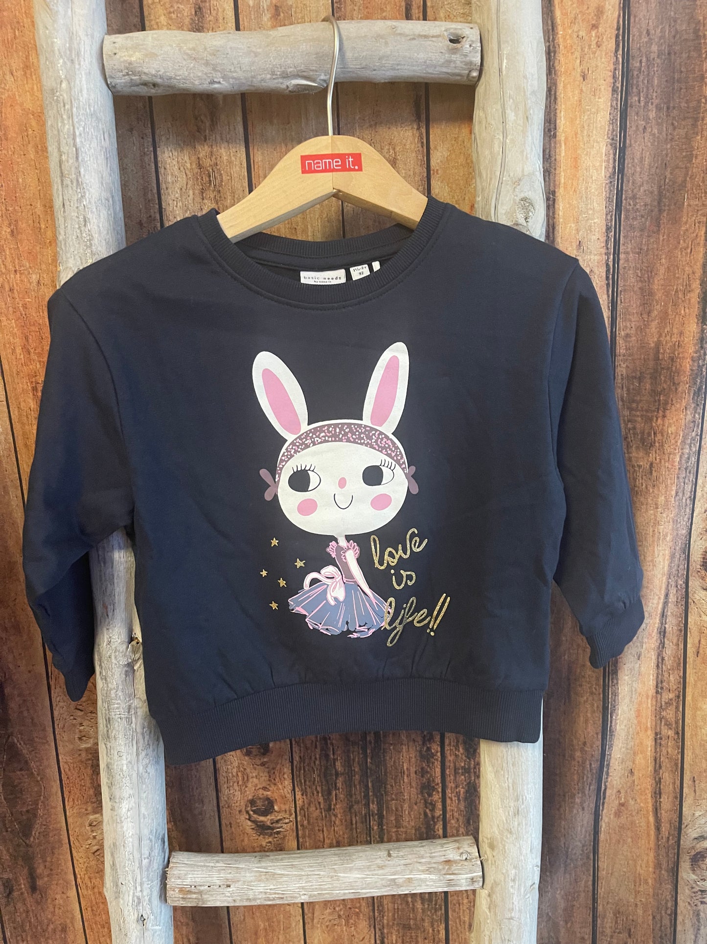 Sweatshirt Hase Mini Girls blau