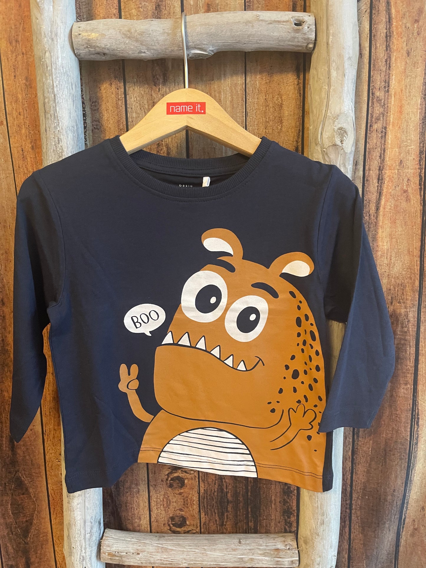 Longsleeve Mini Boys Monster blau