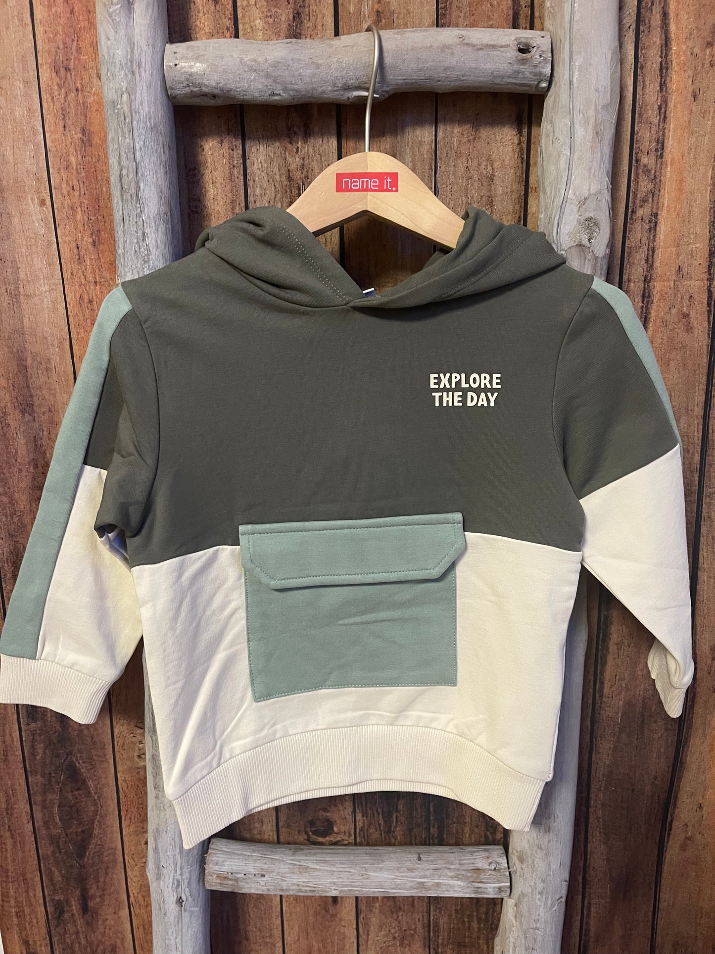 Hoodie Mini Boys beige-grün