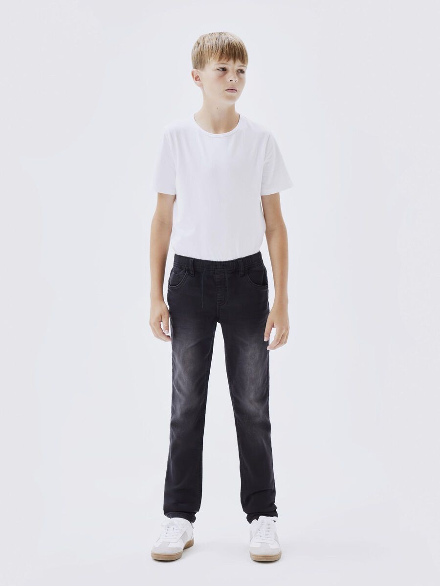 Jogger Jeans Kids Boys Black Denim