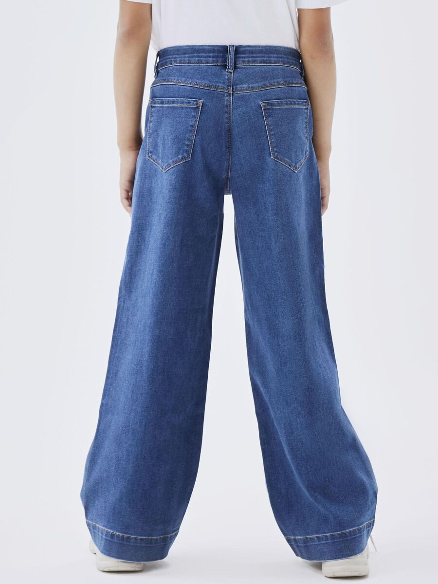 Jeans Wide Kids Girls Medium Blue