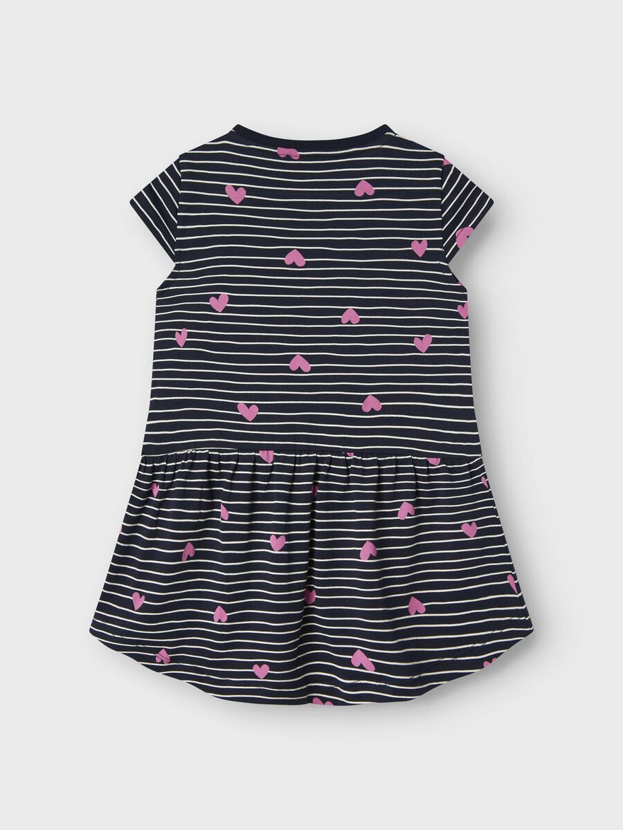 Kleid Mini Girls blau mit Herzen