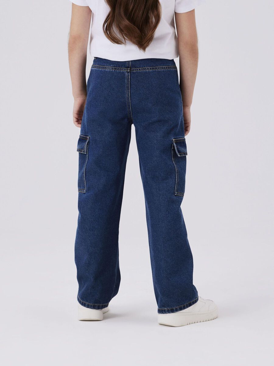 Jeanshose weit Cargo Kids Girls blau