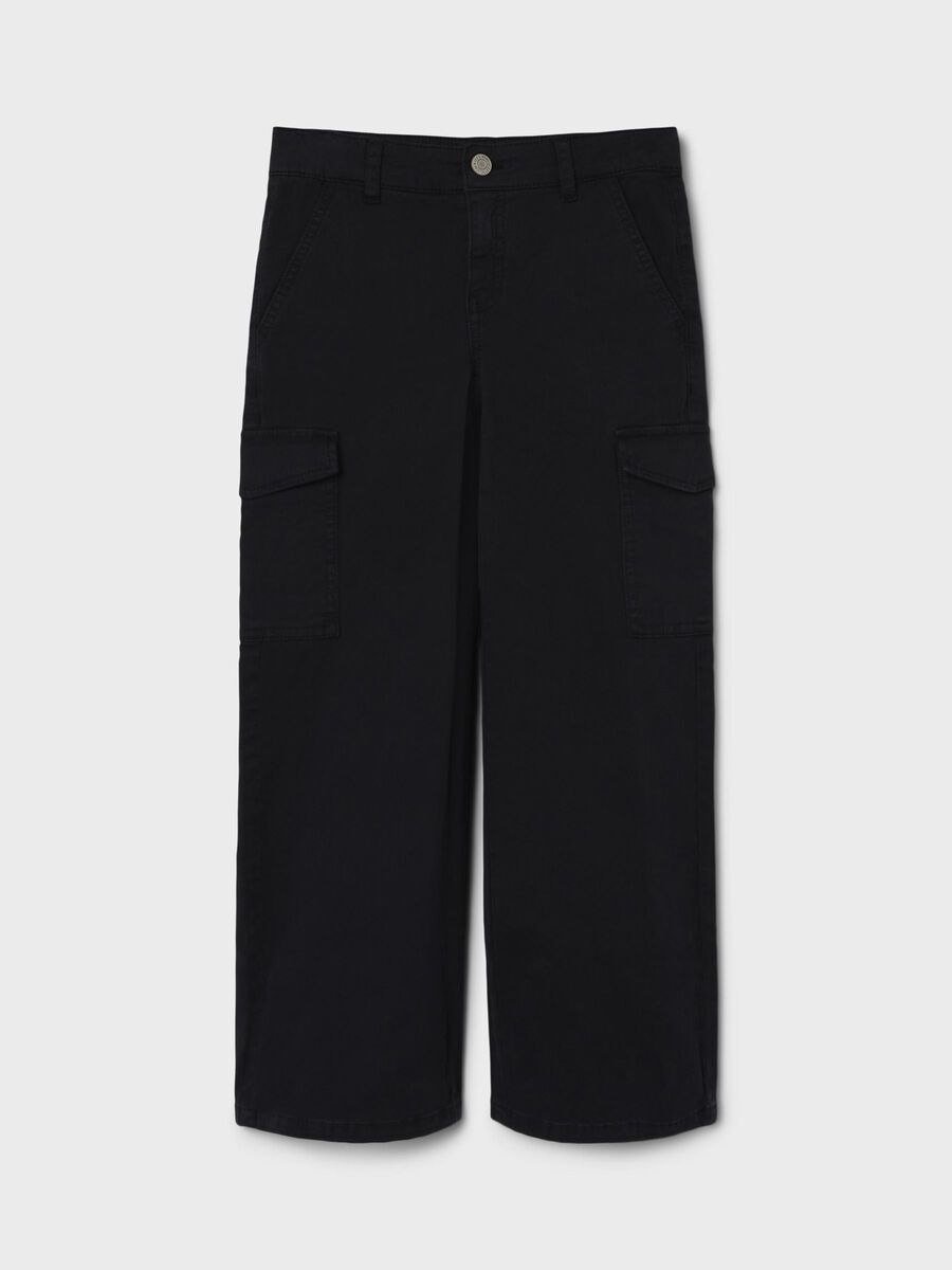 Kids Girls Wide Pant Cargo black