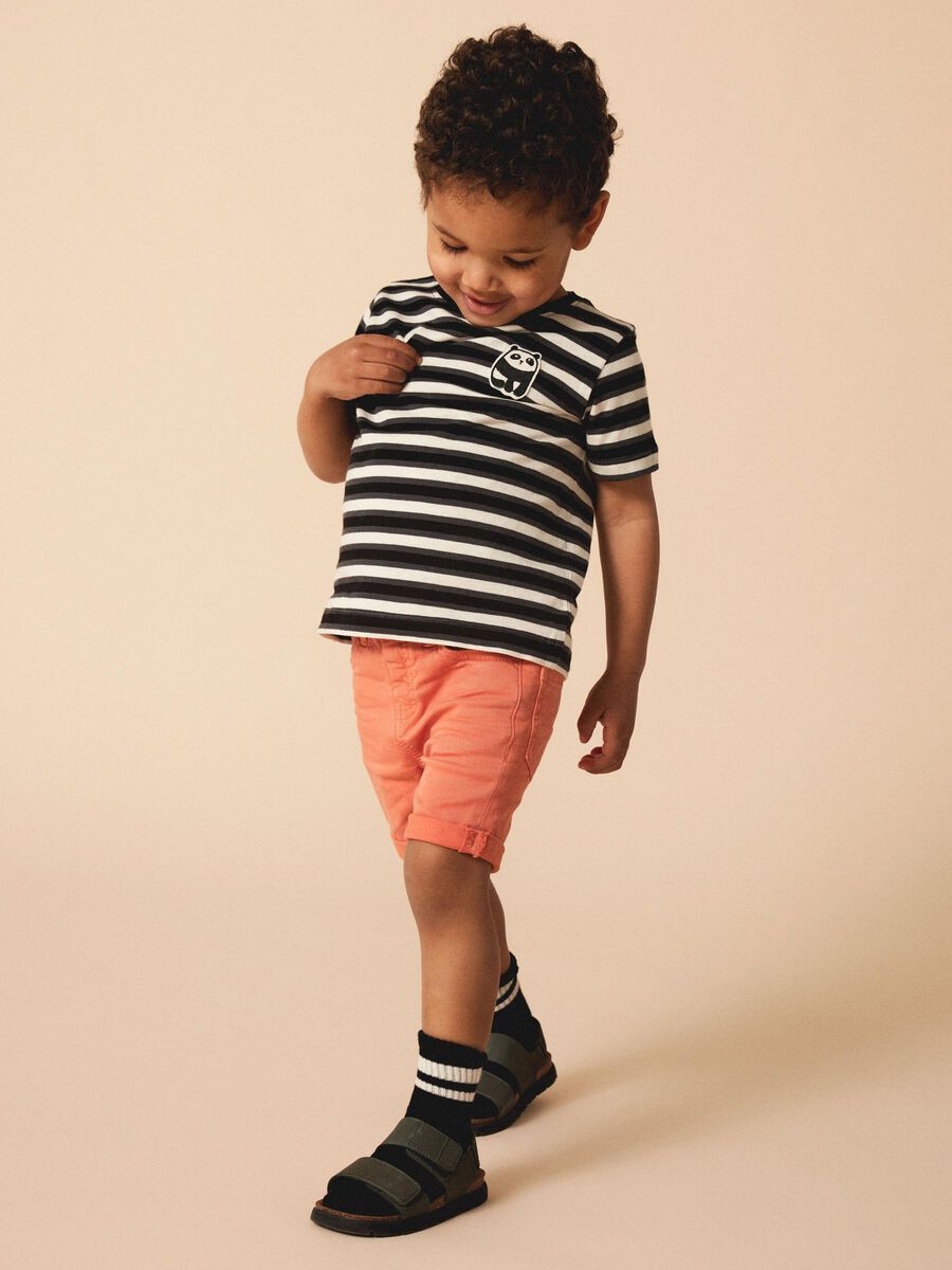 T-Shirt Streifen black Panda Mini Boys