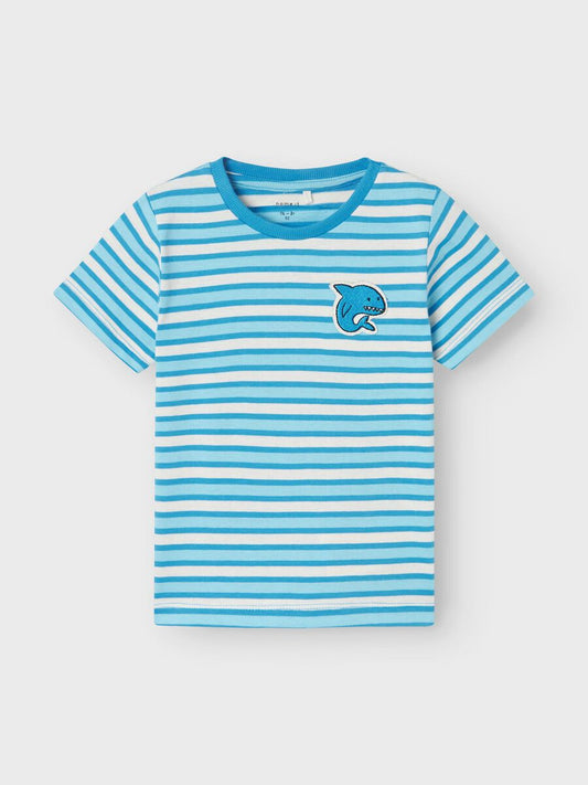 T-Shirt Streifen blau Delphin Mini Boys