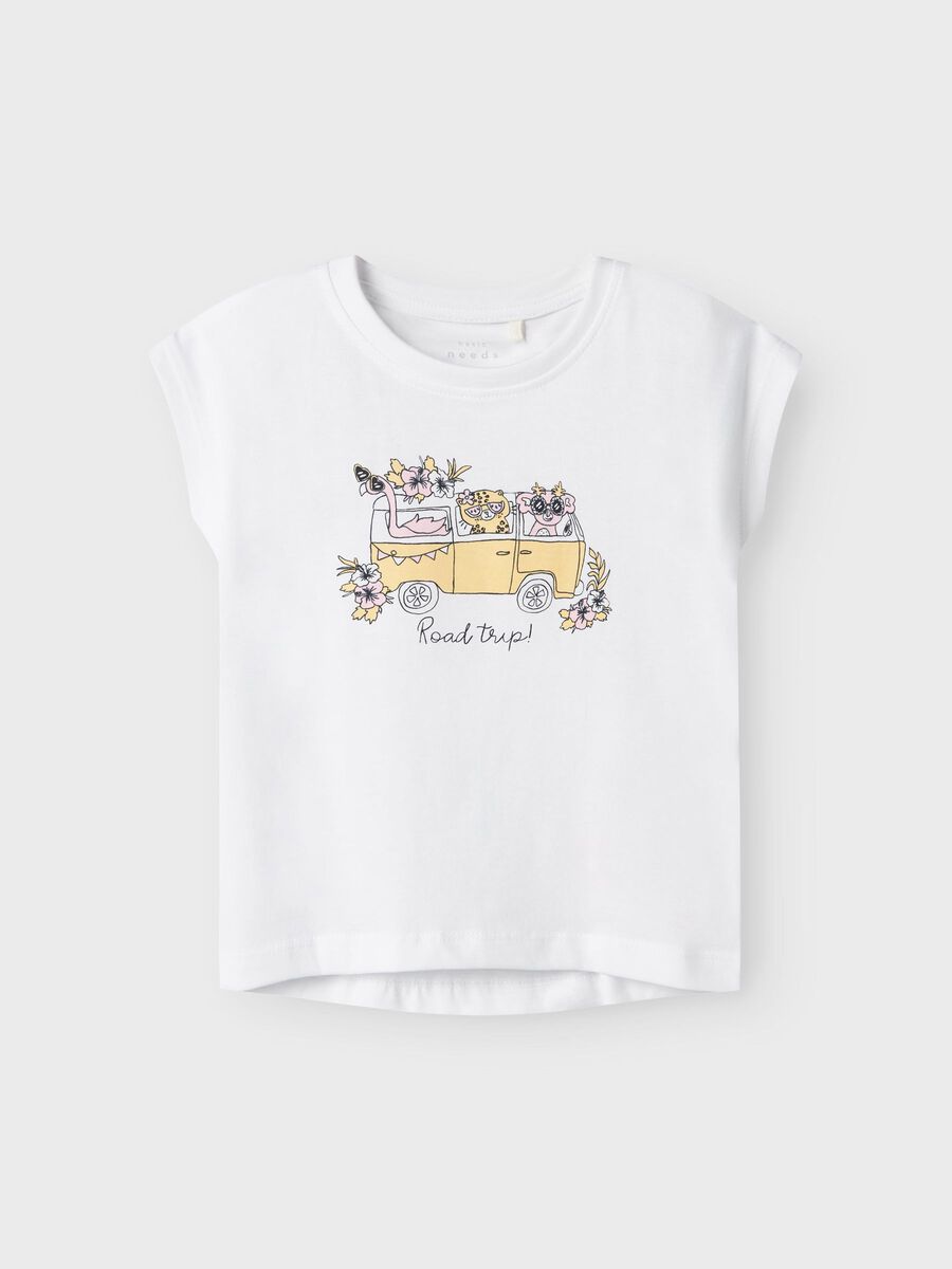 T-Shirt Tiere im Bus weiß Mini Girls