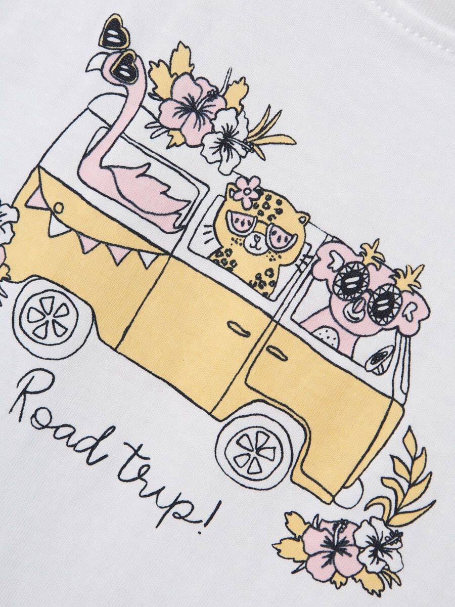 T-Shirt Tiere im Bus weiß Mini Girls