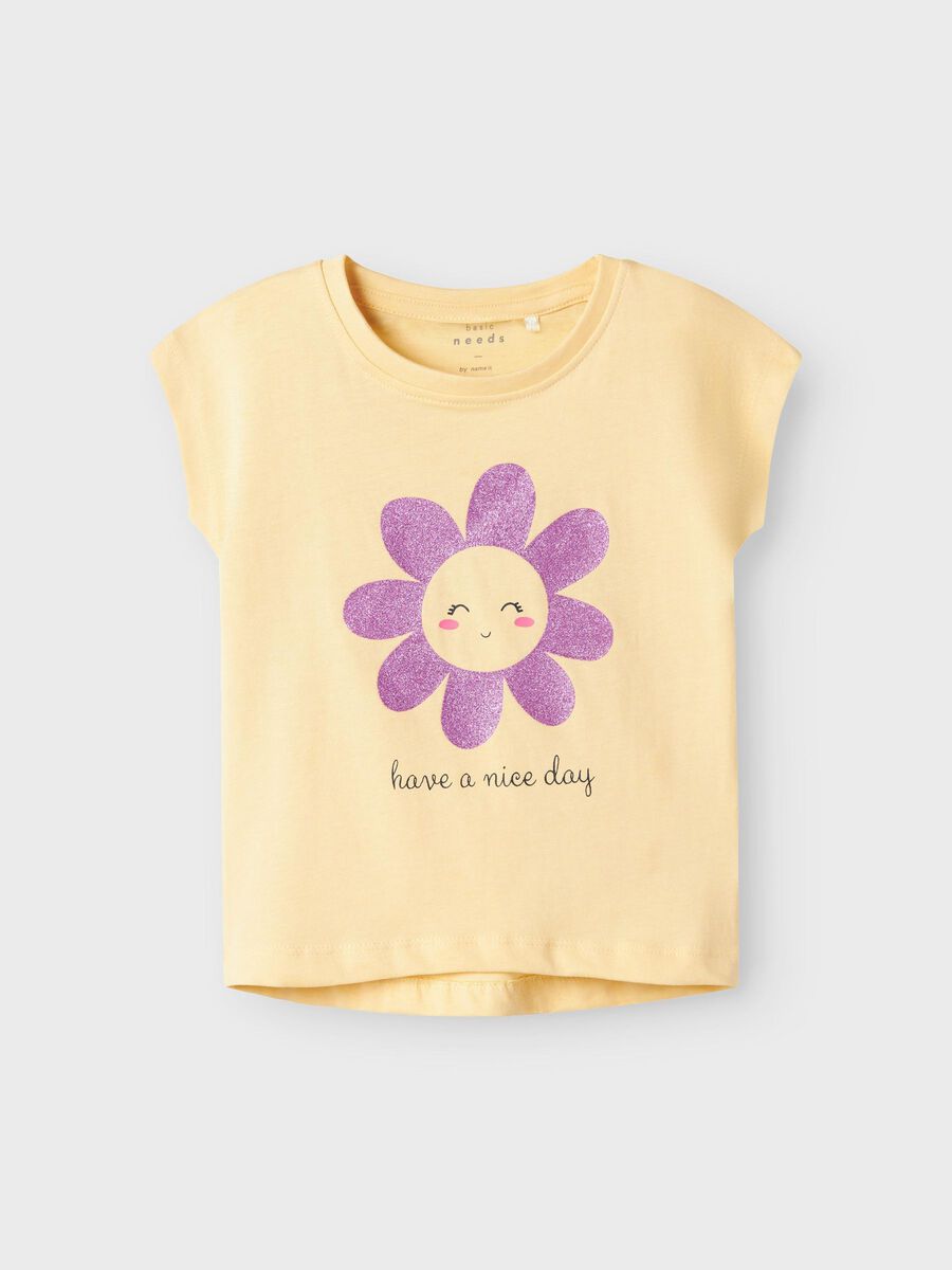 T-Shirt Blume gelb Mini Girls