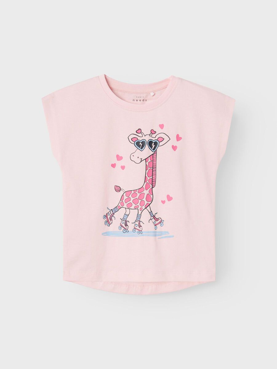 T-Shirt Giraffe rosa Mini Girls