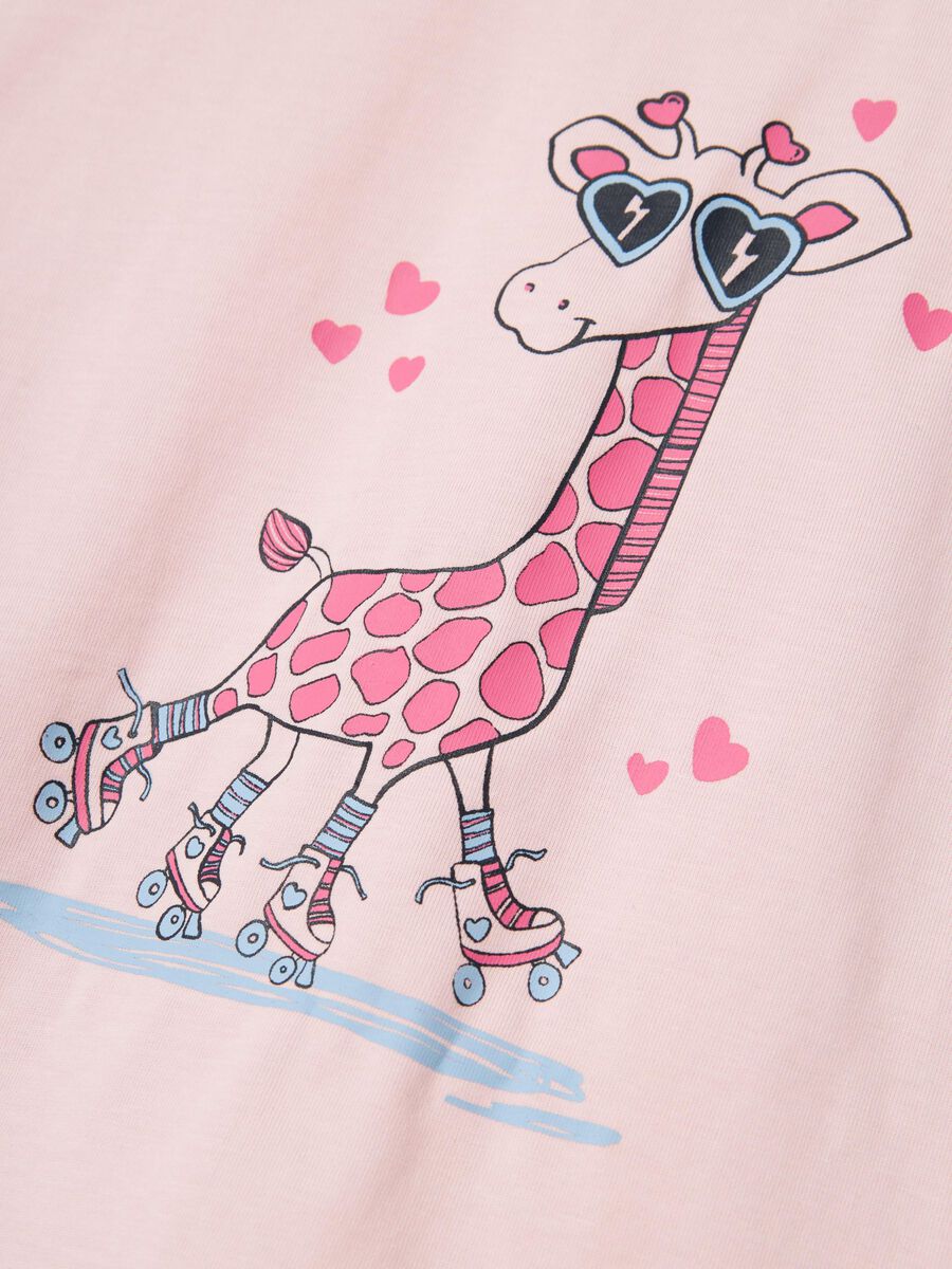 T-Shirt Giraffe rosa Mini Girls