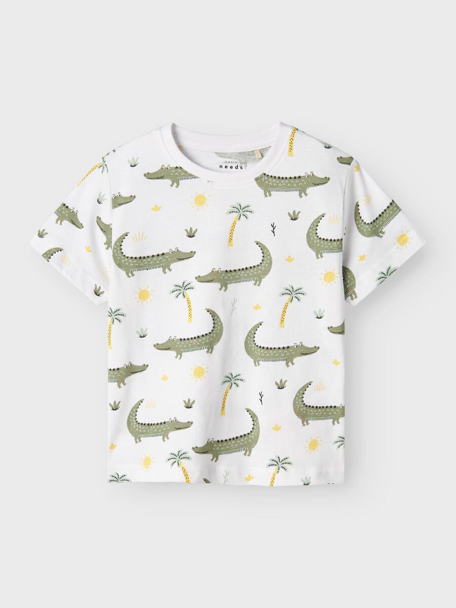 T-Shirt Krokodil weiß Mini Boys
