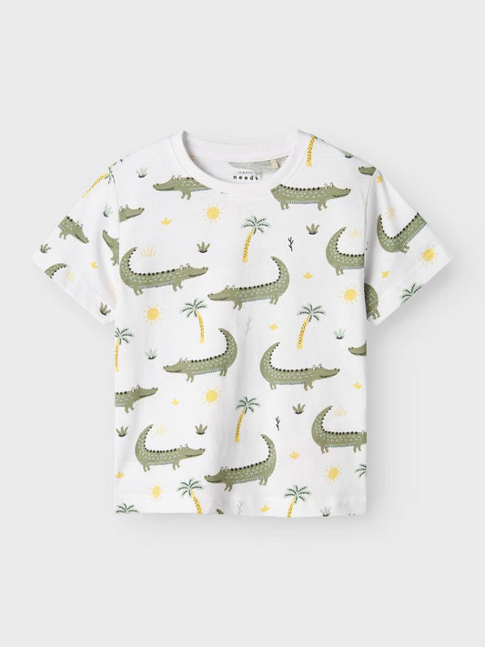 T-Shirt Krokodil weiß Mini Boys