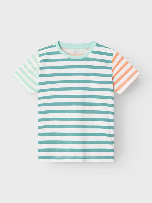 T-Shirt Streifen bunt grün Mini Boys