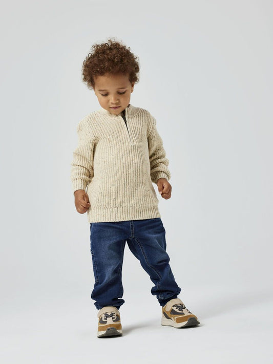 Strickpullover Mini Boys beige Reißverschluß