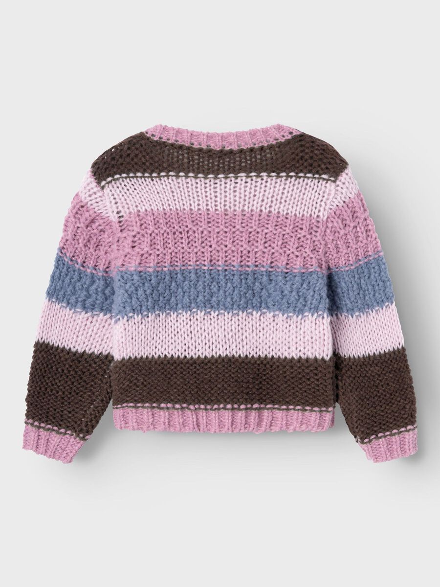 Strickpullover Mini Girls Streifen lila