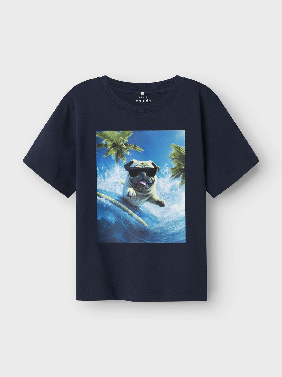 T-Shirt Mini Boys blau Hund